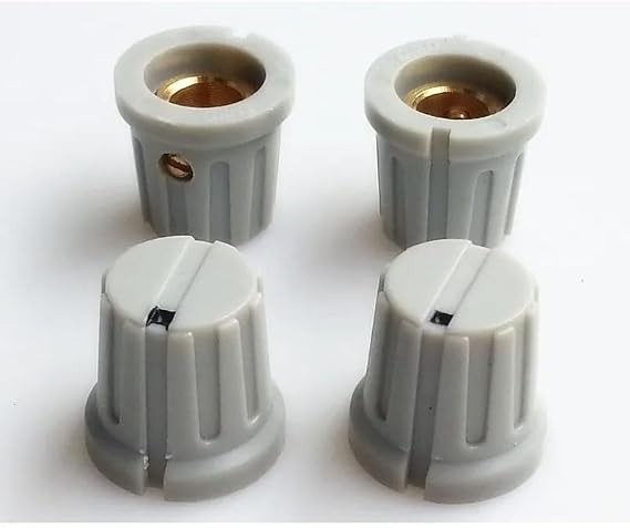 4pcs Grey Plastic Potentiometer Knob 15.5 * 15mm for Marshall Guitar AMP Effect Pedal 6.35mm Hole