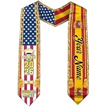 Spanish Graduation Sash, Custom Spanish American Flag Sash 2026, Spain Graduation Stole