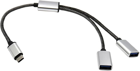 USB Splitter, Extension Hub, 2 in 1 Extended Docking Station Portable Car Keyboard Desktop Camera Enhanced Connectivity