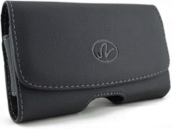 Leather Case Belt Clip for Compatible with Alcatel Go Flip 4 Phone - Holster Cover Loops Pouch Carry Protective