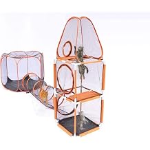 3 in 1 Cat Tent 3-Level Climbing Tower with Tunnel Pet Play House Outdoor Large Foldable Cat Enclosure Puppy Playpens (Styles 6)