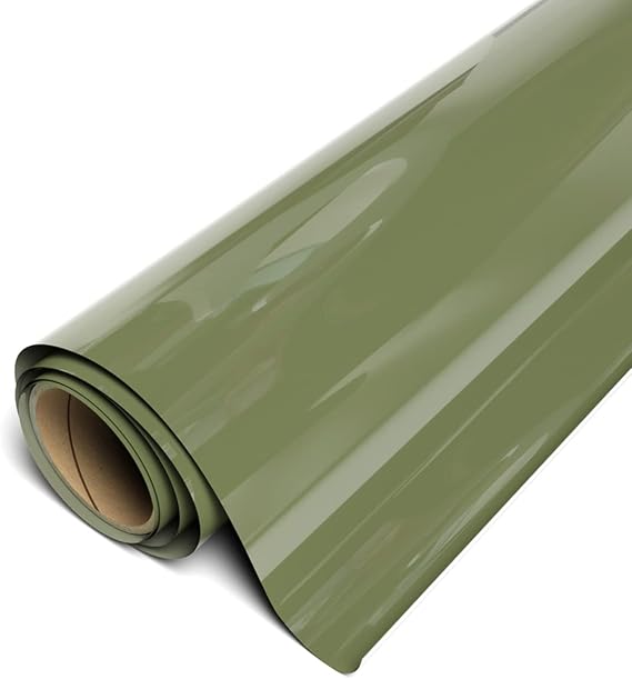 Siser EasyWeed Heat Transfer Vinyl 11.8" x 2FT Roll - Compatible with Siser Romeo/Juliet & Other Professional or Craft Cutters - Layerable - CPSIA Certified (Green Olive - HEX #5E6738)