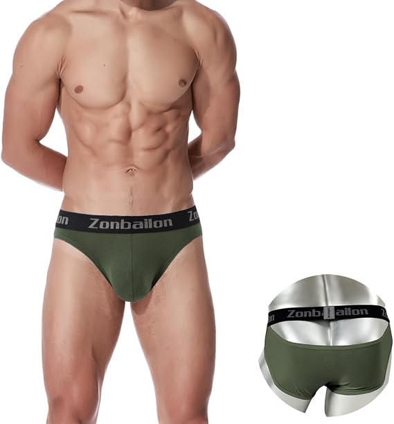 SUMABA Men's Underwear Briefs Stretch Lightweight Low-Rise Briefs Bugle Pouch