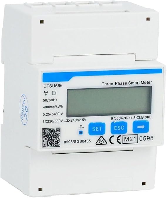 3 Phase 4 Wire Kwh Electronic Energy Meter, Guide Rail Meter Transformer DTSU666 Electricity Energy Meter Multifunctional Usage Power Gauge