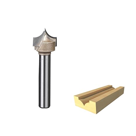 HUHAO 1/4" Groove Point Cutting Roundover Router Bit, Cutting Dia. 1/2"