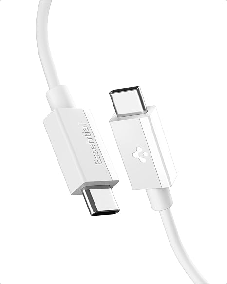 Spigen USB-C to USB-C 1 Metre Kablo 60W Güç/PPS 2.0 Super Hızlı Şarj / 480 Mbps Data Aktarım Hızı Type-C Ekstra Dayanıklı Beyaz - ACA08717 (Spigen TR Garantili)