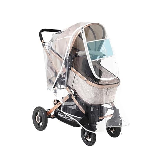 Stroller Rain Cover, Universal Stroller Accessory, Waterproof, Windproof, Protect from Sun Dust Snow, Baby Stroller Weather Shield for Travel