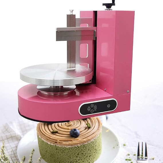 Electric Cake Icing Machine 4-12 Inch/4-16 Inch 304 Stainless Steel Scraping for Stable Fast Cake Frosting Smoother Decorating 40-180 RPM Low Noise Automatic for Butter Cream,4-12In