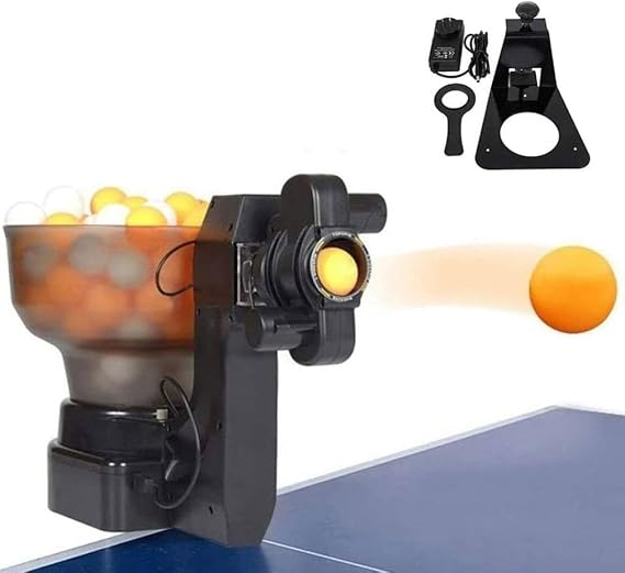 Table Tennis Robot HP-07 Ping Pong Robot Machine Ping Pong Ball Machine Ball Launcher Load Ball 100+ PCS for Ping-Pong Practicing Training