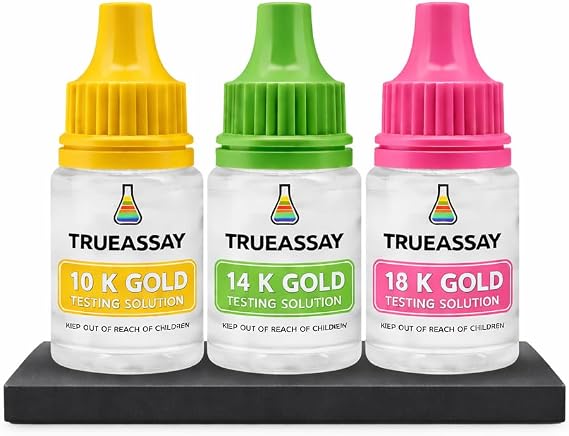 Gold, Silver & Platinum Testing Kit 150-200 Tests 10K 14K 18K Solutions with 2"x4" Test Stone Precious Metal Tester Real/Fake Check Analysis Kit
