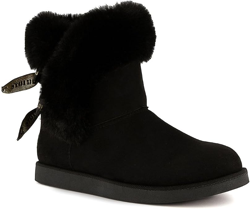 Juicy Couture Women's Slip On Winter Snow Boots Warm & Insulated Fur Lining Comfortable Fashion Booties