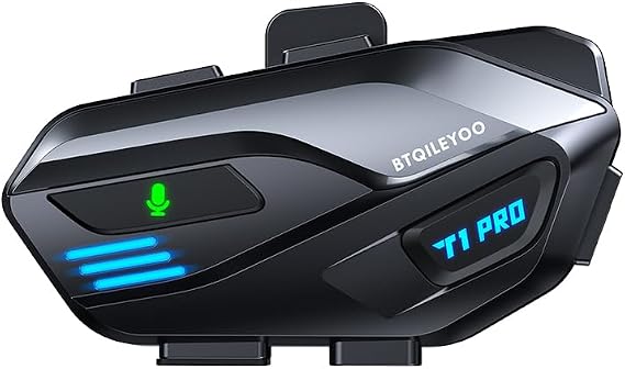 T1PRO Motorcycle Bluetooth Headset - Bluetooth 6.0 for Motorcycle, 40H Playtime, IPX67 Waterproof, Dual Device Connect, Auto-Answer Calls, HiFi Sound with Noise Cancellation