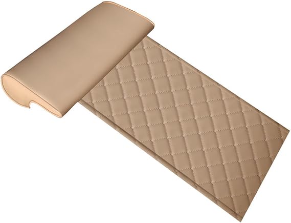 Car seat leg support,Car Seat Extender Cushion,Pad Auto Accessories Seat Accessories,Comfortable Leg Support Pillow,for Office Home Long-Distance Driving Bus Train,Beige-Rhombus