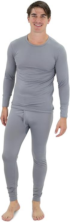 Mossy Oak Mens Thermal Underwear Set, Fleece Lined Long Johns Shirt and Pants, Cold Weather Base Layer Hunting Gear