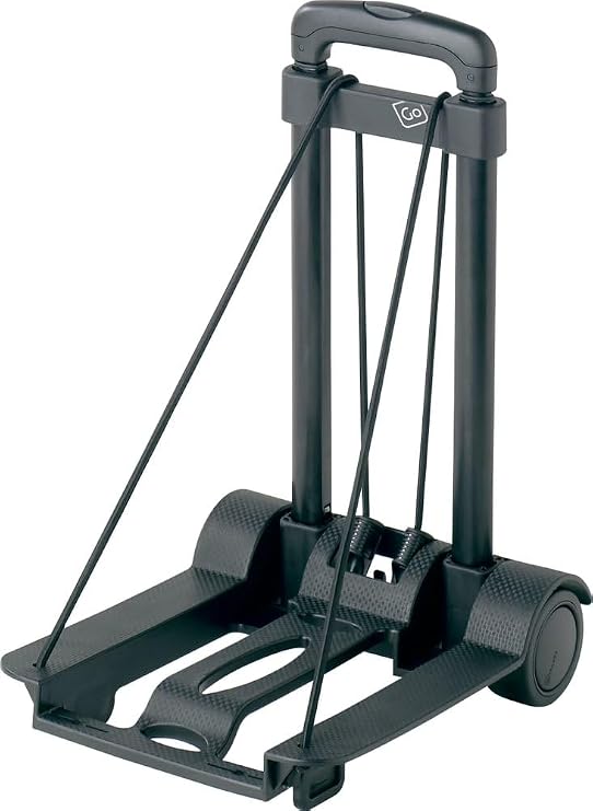 Go Travel Luggage Trolley on Wheels - Lightweight robust &amp; foldable | Wheels heavy cases and bags through airports and stations with ease - folds flat to store away when not in use. Ref 932.101.