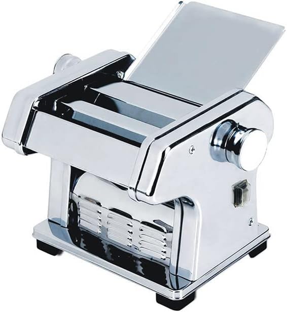 135W Electric Pasta Maker Machine with Stainless Steel Double-Knife Noodle Dough Roller for Lasagne, Linguine, Spaghetti, Pizza