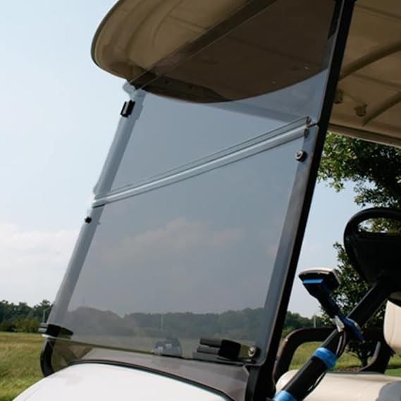 Red Dot Golf Cart Windshield Compatible with Yamaha G29 / Drive (2007-2016) Models | Tinted Acrylic | Fold Down
