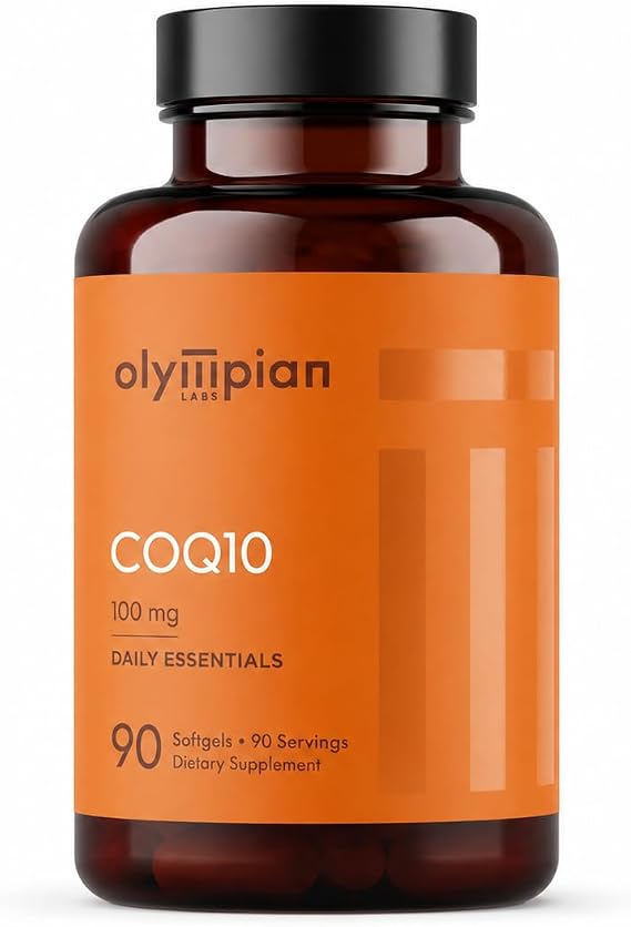 Olympian Labs Coenzyme Q10 100mg Softgels formulated with Extra Virgin Olive Oil, Heart Health Support, Cell Protection from Free Radicals