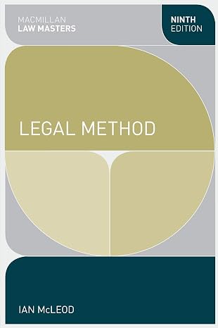 Legal Method: 18 (Macmillan Law Masters)