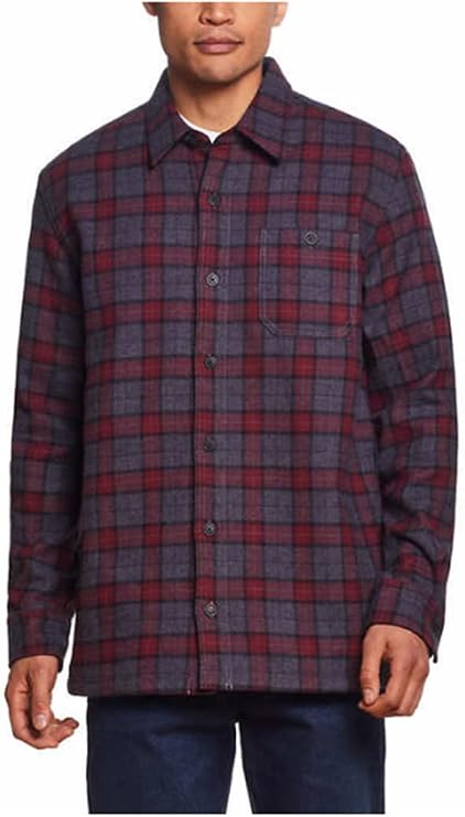 Weatherproof Vintage Mens Fleece Shirt Jacket (Red, Medium)