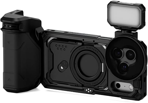 Tilta Khronos Street Snap Kit Compatible with iPhone 17 Pro Black | Focus PD Handle, Mid-Level Tray | Daylight Mini LED | 58mm Magnetic Polarizer & Diffusion Filter