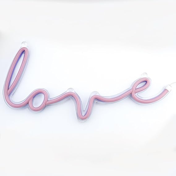 Chi-buy Chibuy Decorating LOVE LED Neon Sign Wall Neon Light Wall light 41.4cm x 20.3cm (Pink)