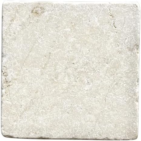 4x4 Botticino Crema Tumbled Antiqued Italian Marble Wall Floor (1 Sample Piece)