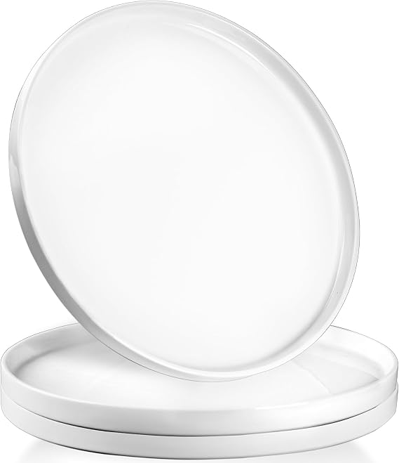 Dizada 12" Round Serving Platters Set of 3 - White Porcelain Serving Trays for Food, Appetizer, Charcuterie, Snack, Dessert, Entertaining