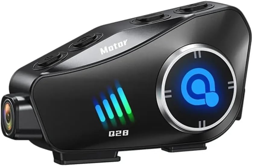 Q28 Motosiklet Kask Bluetooth Kulaklık 1080p Kamera Interkom Kulaklık Su Geçirmez Intercom