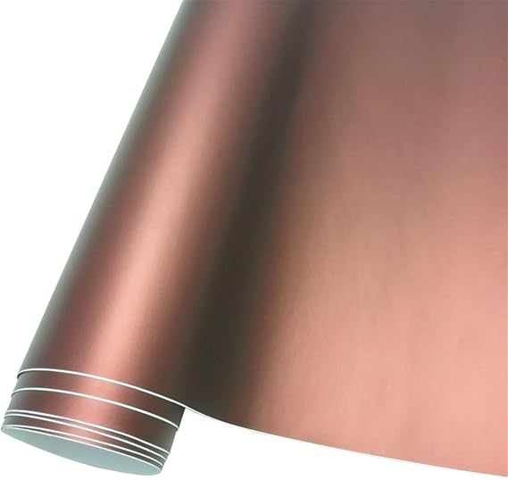 Queenbox 1.3ft x 5ft Satin Chrome Car Vinyl Wrap Color Change DIY Vehicle Film Roll Decal Sheet, Coffee