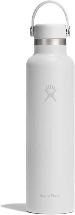 Hydro Flask Water Bottle - Insulated Stainless Steel - Non Spill, Leakproof in 24 Oz Tonal White