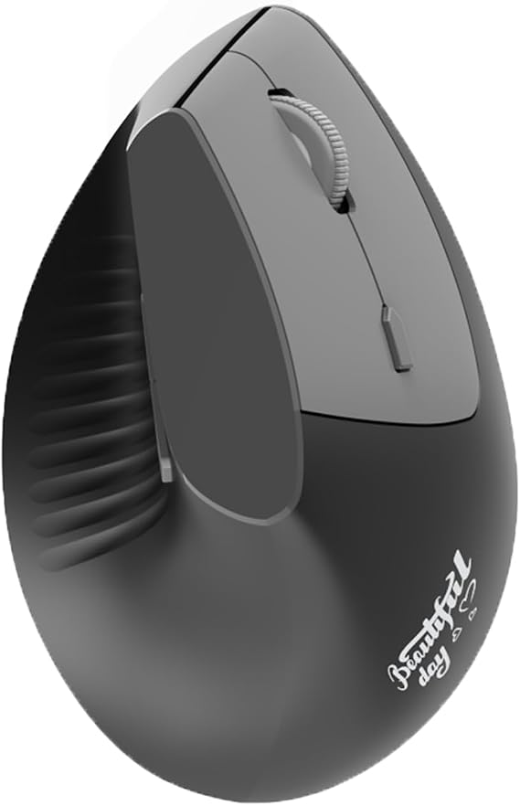 Lomiluskr Ergonomic Wireless Mouse Rechargeable, 2.4G/Bluetooth Dual Mode, Lightweight Soundless Cordless Mice, Compatible with Notebook, PC, Tablet, Smartphone (Black)