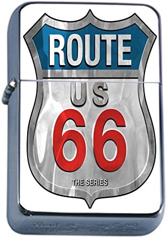 Route 66 Flip Top Oil Lighter D4 Historic Famous U.S. Roads Will Rogers Highway Travel
