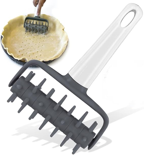 Kakalote Pizza Dough Docker Pastry Roller with Spikes Black