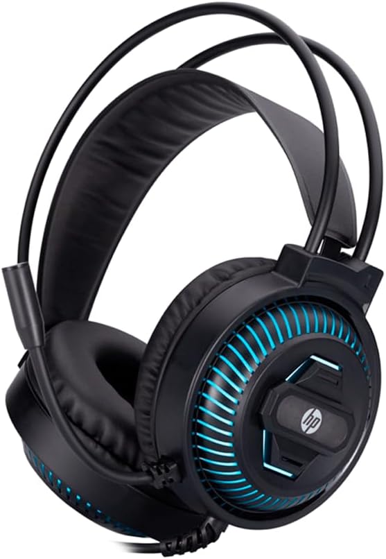 HP DHE-8001U LED Lighted Gaming Headset, Wired, With Microphone, Black