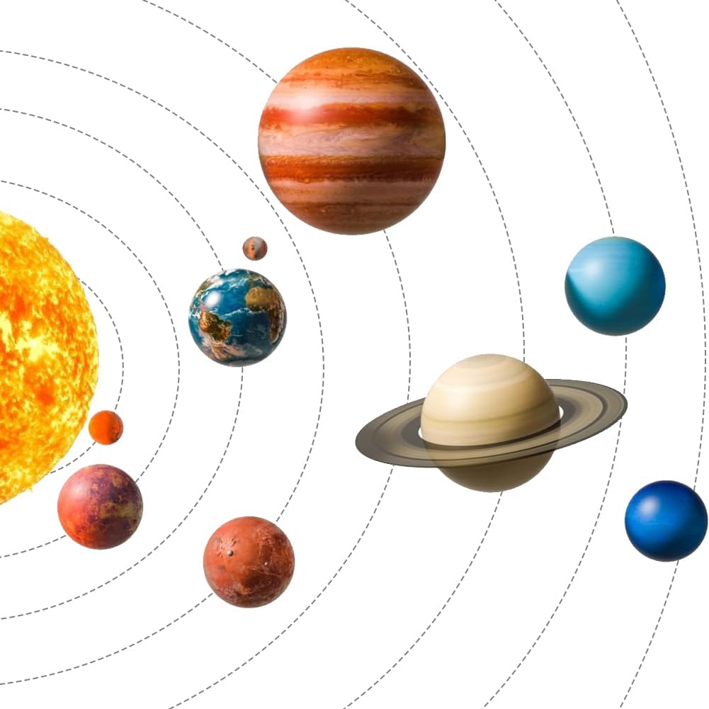 Solar System Wall Stickers, 2 Sheets Universe Planets in The Space Galaxy DIY Home Wall Decals for Kids Baby Bedroom Living Room Nursery Decoration