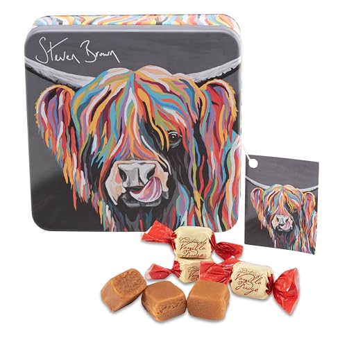 Gardiners of Scotland Handmade Fudge, Steven Brown - Heather McCoo Vanilla Fudgezasfasdfasdf 7 Ounce Square Tin