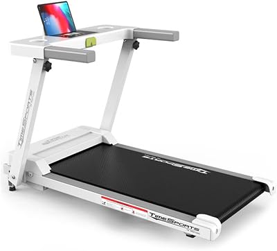 LYDZUSDP 2 in 1 Foldable Treadmill,Home Quiet Treadmill,12 Exercise Modes,LCD Display,with Transport Wheels,for Cardio FitnessWhite