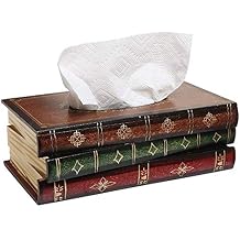 Antique Book Design Wood Bathroom Facial Tissue Dispenser Box Cover/Novelty Napkin Holder...