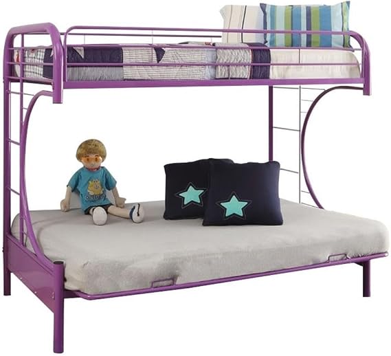 Acme Furniture 02091W-PU Eclipse Futon Bunk Bed, Twin/Full, Purple