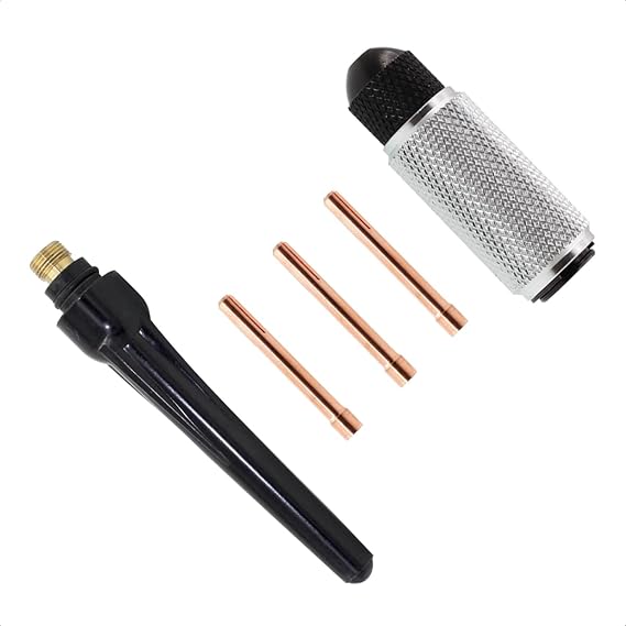 TIG Tungsten Manual Sharpener Holder - Welding Tungsten Gripper Holder Set for 1/16'', 3/32'', 1/8'' with TIG Collet and Long Back Cup