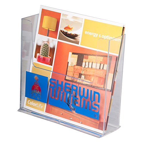 Clear-Ad - LHF-S150 - Acrylic Free Standing Bifold Brochure Holder Up to 7.5 Plastic Desktop Rack for Pamphlets, Flyers, Booklets, Catalogues in Bulk Pack of 22