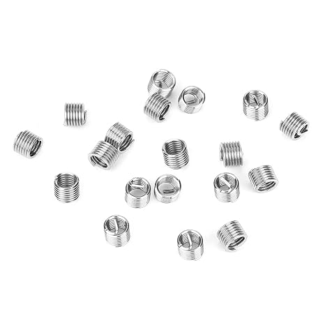 100pcs M5 Stainl Steel SS304 Coiled Wire Helical Thread for Aluminum and airs (M5*0.8 * 1.5D)