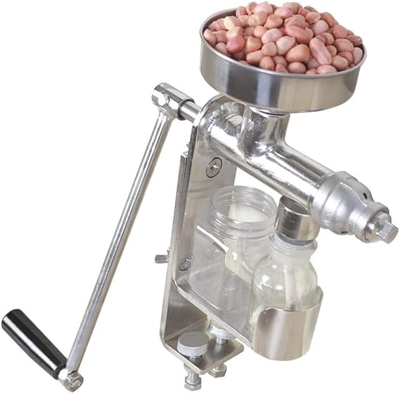 Manual Oil Press Machine Small Size Nut Oil Extractor 304 Stainless Steel Oil Expeller Home Commercial Nuts Seeds Oil Presser For Peanut Coconut Canola Sesame Walnut Oil