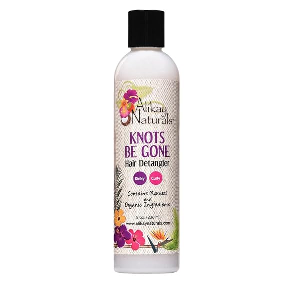 Alikay Naturals Knots Be Gone Hair Detangler Natural Aloe Vera, Hibiscus Flower 8 Ounce