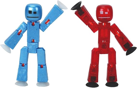 Zing StikBot Poseable Action Figure - Stop Motion Animation Toy, 2-Pack