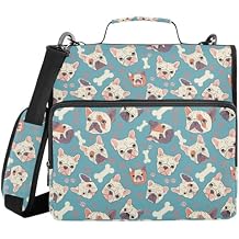 French Bulldog Bree Binder Bag 3 Ring Binder Zipper Binders Organizer for Office