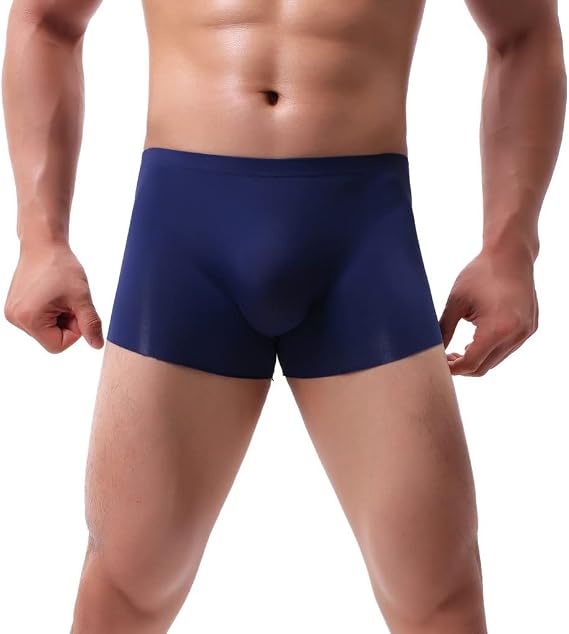 Mens Solid Color Cotton Comfort Performance Boxer Briefs,Soft Stretch Fabric Sweat-Wicking Supporter Underwear