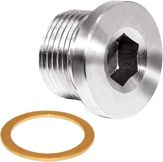 Joywayus Stainless Steel M8x1 Male Hex Counter Sunk Plug