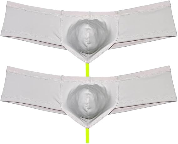 Men's Second-skin Feel Mini Cheek Underwear Male Pouch Enhancing Brazilian Bikini String Crotch Boxer Briefs